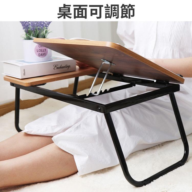 現貨 床上小桌子筆記型電腦桌書桌懶人桌可摺疊桌宿舍學生 適用 可折疊，收納不占空間 (胡桃色/B008)-細節圖4