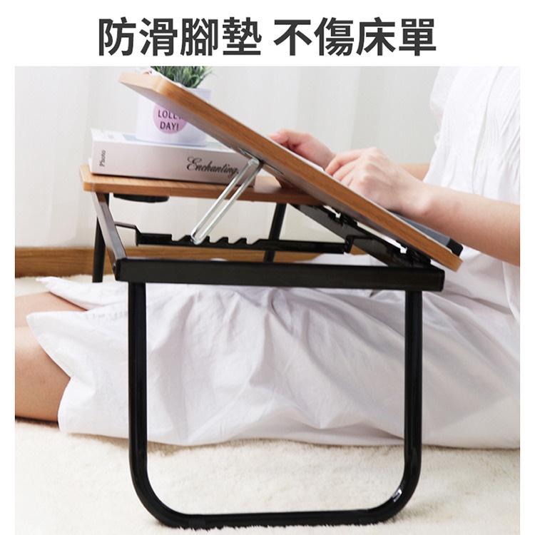 現貨 床上小桌子筆記型電腦桌書桌懶人桌可摺疊桌宿舍學生 適用 可折疊，收納不占空間 (胡桃色/B008)-細節圖5