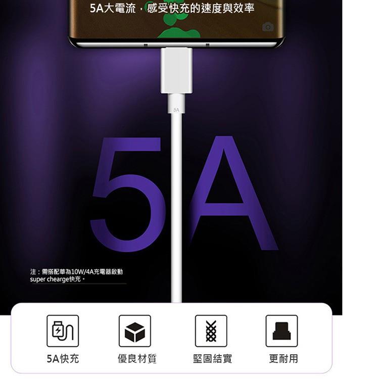 for HUAWEI華為 5A 雙Type-C PD快充線 閃充線 (裸裝) 5A快充 雙Type-C接口之手機/平板-細節圖3