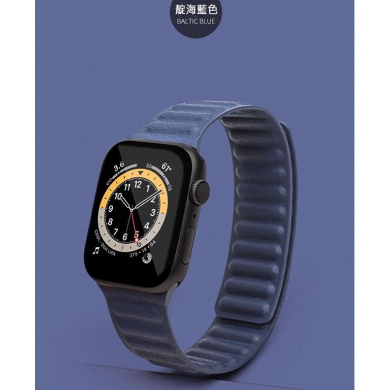 洽利 QIALINO 蘋果 Apple Watch 44mm/40mm 42mm真皮製鏈式錶帶 配戴輕便舒適  真皮錶帶-細節圖4
