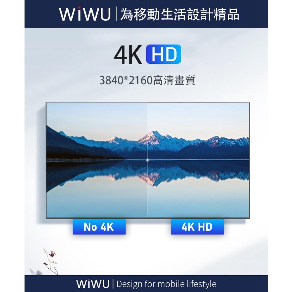 WiWU X10 Type C to HDMI數據線 轉接線 傳輸線-2M 4K高清畫質 手機、筆電投影，視野更開闊-細節圖6