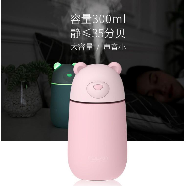 快速出貨👍 北極熊加濕器 多合一 USB加濕器 300ml 冷氣房加濕 芳香 氣氛燈  水性精油 暖光小夜燈 靜音-細節圖8