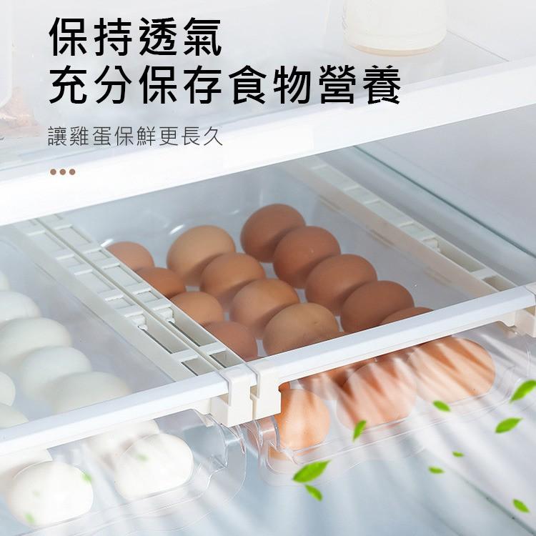 當天出貨 冰箱雞蛋收納盒 抽屜式雞蛋盒 冰箱蛋滾置物架 抽屜傾斜方式 雞蛋自動補位  單獨放置 雞蛋不易破裂-細節圖8