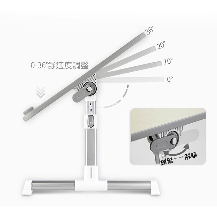 特價 XGear賽鯨 平板/手機/筆電 鋁合金升降折疊桌 摺疊床上桌  懶人床上書桌 (A6L) 追劇更舒適-細節圖7
