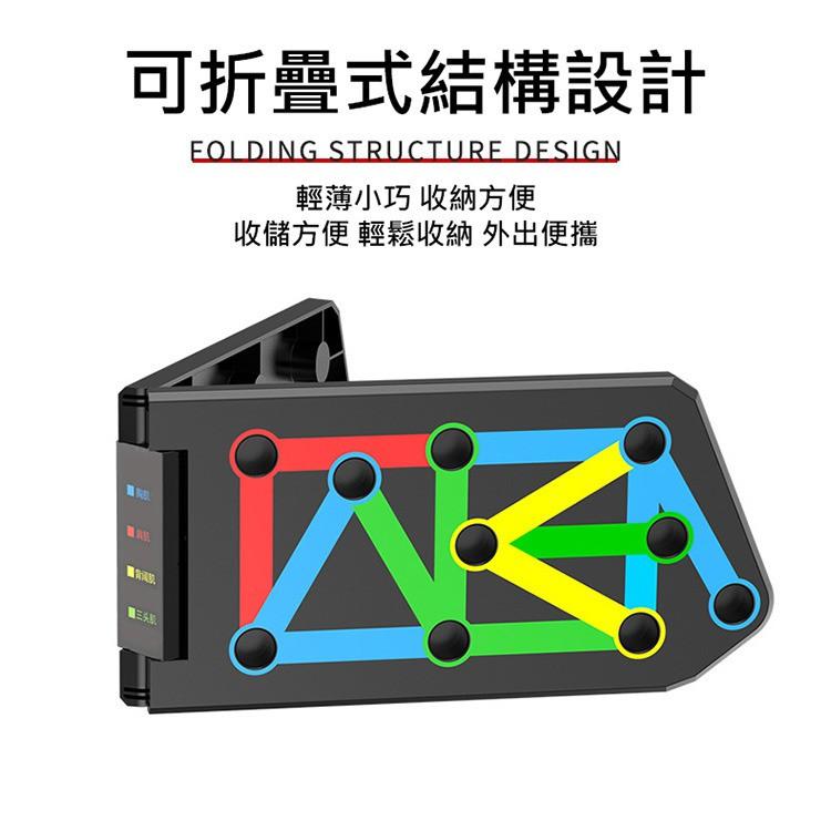 24H快速出貨 可折疊 易收納 13功能俯臥撐板健身器 可折疊式伏地挺身訓練器-細節圖7