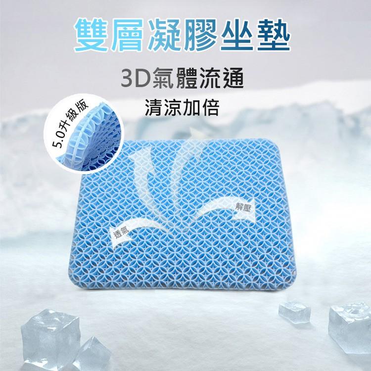 促銷 第五代雙層蜂巢式凝膠坐墊 3D立體坐墊 透氣按摩涼墊 氣體流通 消暑涼夏 附防滑布套 久坐不悶熱 雙層蜂巢式-細節圖2