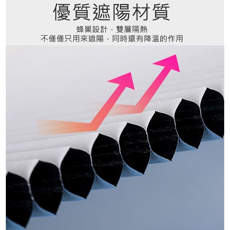 蜂巢式雙層汽車前擋遮陽簾 車用前擋可伸縮隔熱遮陽簾 抗UV 夏季汽車避光墊 防曬隔熱遮陽擋 65cm前檔-細節圖8