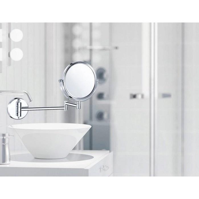 現貨🔥金屬雙面化妝鏡 衛浴壁掛式鏡面 壁掛式折疊化妝鏡 伸縮梳妝鏡 浴室壁掛拉伸鏡子 伸縮 折疊 雙面鏡放大鏡-細節圖2