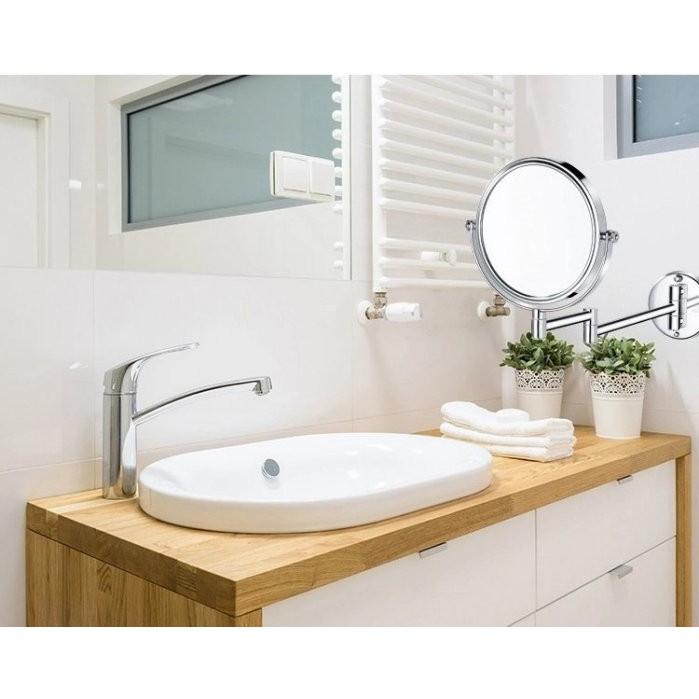 現貨🔥金屬雙面化妝鏡 衛浴壁掛式鏡面 壁掛式折疊化妝鏡 伸縮梳妝鏡 浴室壁掛拉伸鏡子 伸縮 折疊 雙面鏡放大鏡-細節圖3