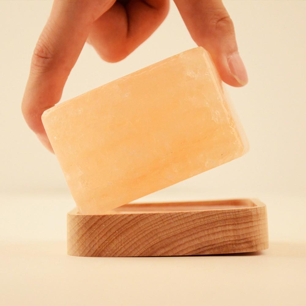 促銷 開運能量 天然鹽燈 負離子水晶鹽燈 現代淨化空氣 安眠 小夜燈 原木底座居家風水擺飾 能量岩鹽-細節圖2