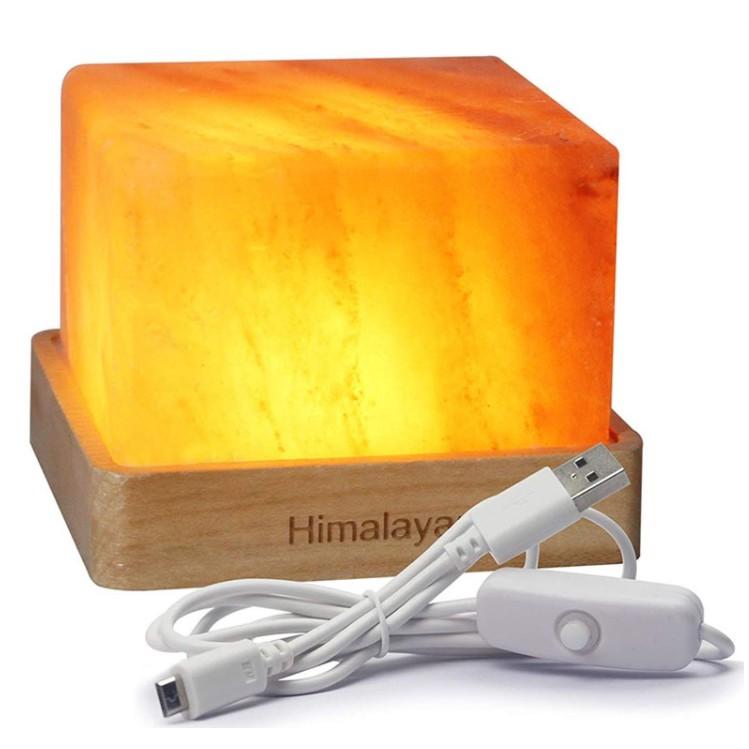 促銷 開運能量 天然鹽燈 負離子水晶鹽燈 現代淨化空氣 安眠 小夜燈 原木底座居家風水擺飾 能量岩鹽-細節圖5