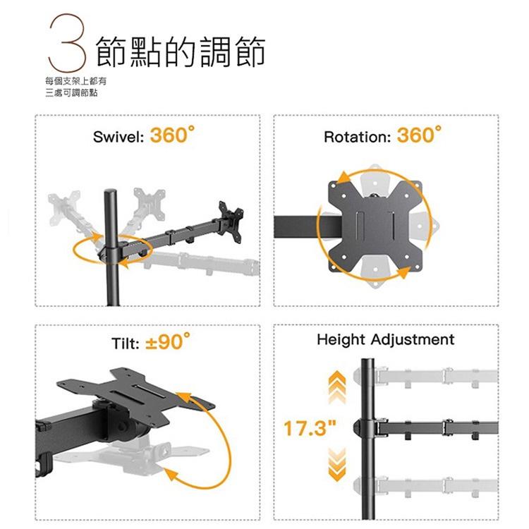 促銷 筆電懸臂支架 筆電桌面增高架 螢幕支架 懸空支架 節省桌面空間 3軸旋轉 隨意變換視距 筆電/電腦螢幕兩用-細節圖7