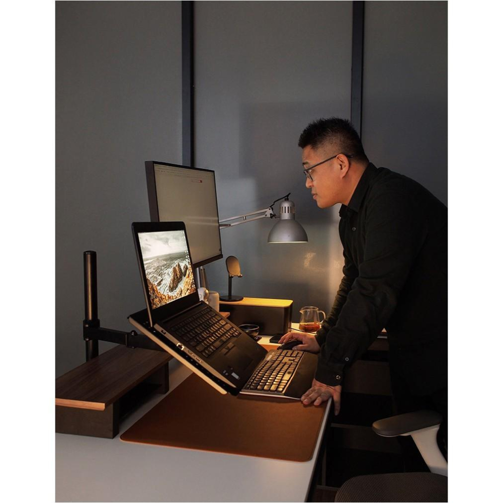 促銷 筆電懸臂支架 筆電桌面增高架 螢幕支架 懸空支架 節省桌面空間 3軸旋轉 隨意變換視距 筆電/電腦螢幕兩用-細節圖8
