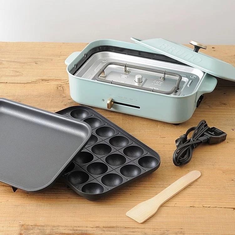 BRUNO BOE021 多功能 鑄鐵烤盤 無煙電烤盤 生鐵鍋 不沾鍋烤盤/防燙隔熱手把/分離式電源線/章魚燒/燒烤-細節圖6