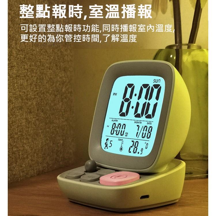 特價 復古電腦鬧鐘/時鐘 小電腦鬧鐘 電子時鐘 復古風 貪睡/日期/報時 USB充電 無須喚醒-細節圖7