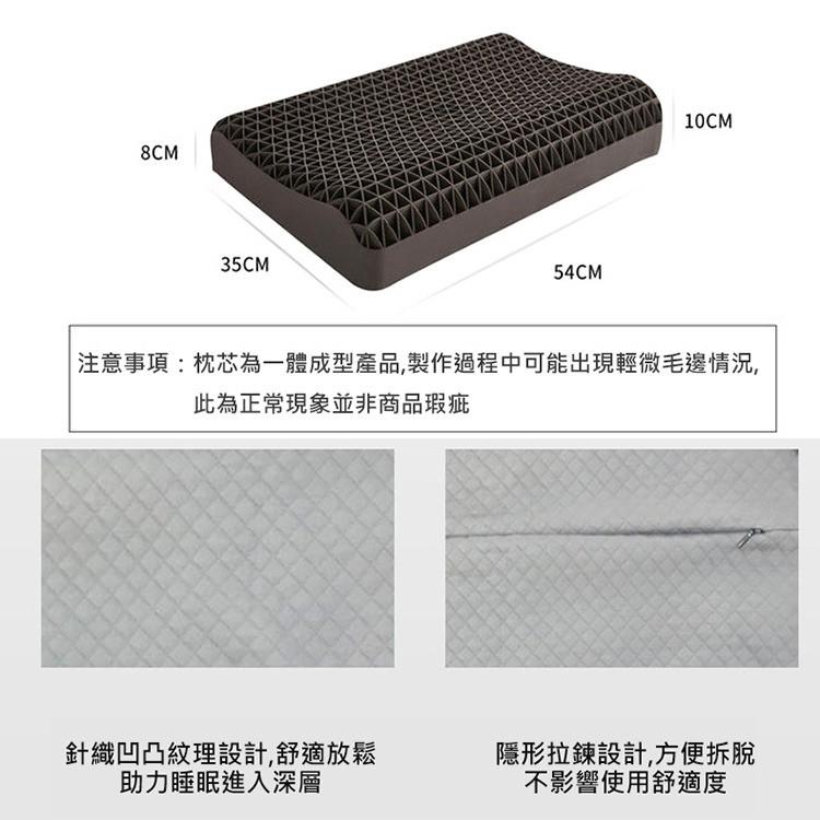 特價【DEMOR】黑科技紓壓枕 TPE枕頭 網格枕 凝膠枕 蜂巢透氣 不悶熱 紓壓枕 可水洗 超彈-細節圖3