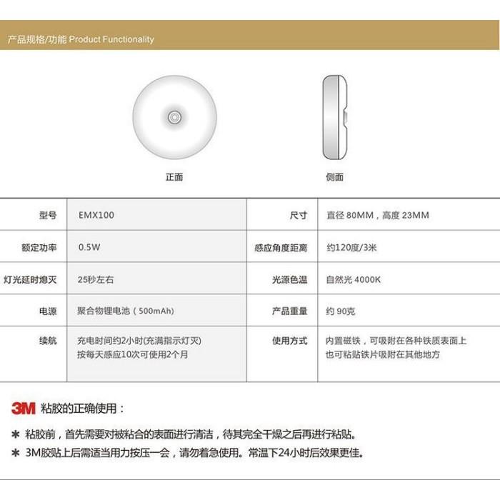 台灣現貨(特價)甜甜圈人體感應小夜燈 露營燈 小夜燈 LED燈 裝飾燈 餵奶燈 USB充電款-細節圖8