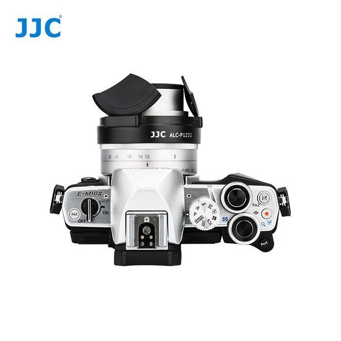 JJC自動鏡頭保護蓋適用於GX85 GX9 GF9 GF10 12-32mm餅乾鏡頭 遮擋鏡頭灰塵 自動開啟自動閉合-細節圖4