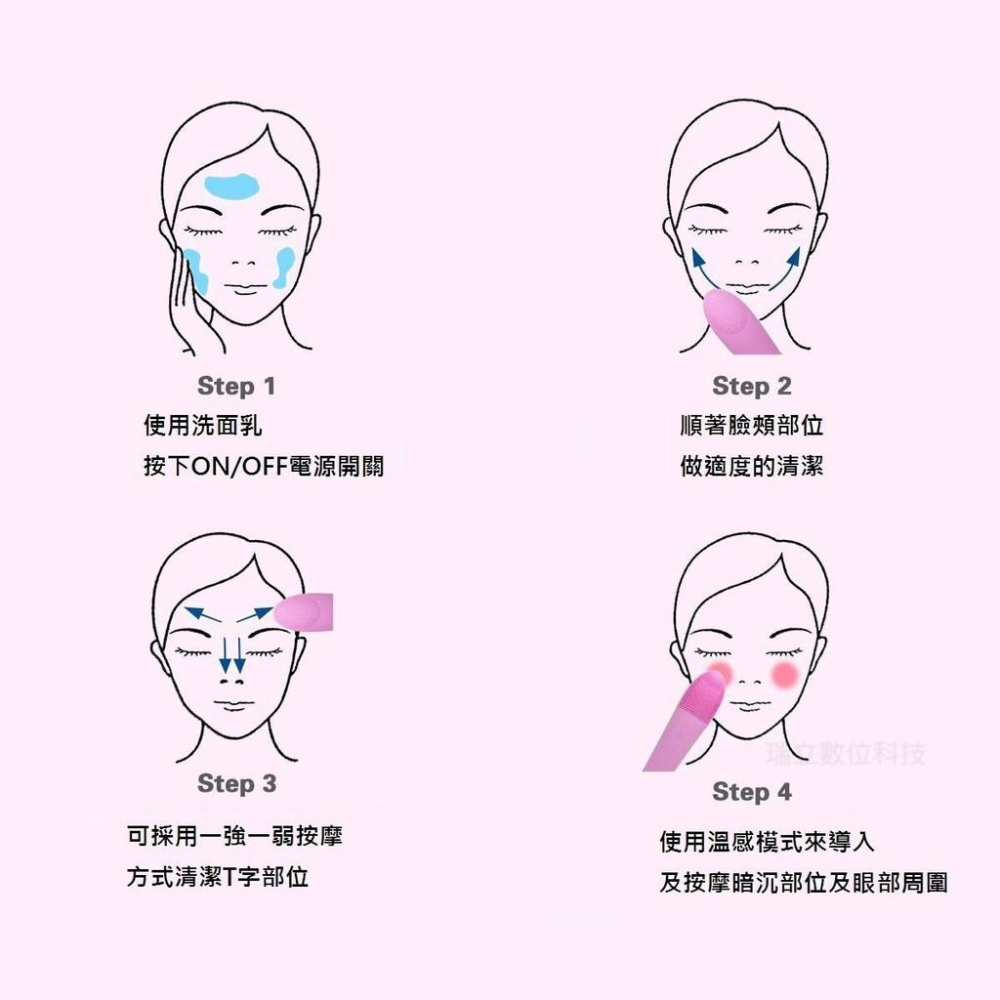 免運【秋換季喚膚美妍神器】充電式 聲波熱能SPA按摩洗臉機 防水洗臉機 按摩洗臉機 醫療矽膠 導入儀 洗臉器-細節圖8