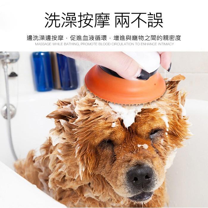 蓮蓬頭 洗澡刷 洗澡按摩刷 按摩梳設計 清理毛髮梳髮 寵物洗澡神器 按摩蓮蓬頭 洗澡刷 花灑 噴頭 白橙-細節圖3