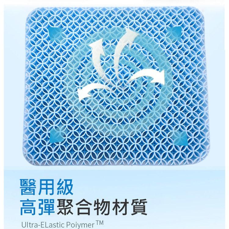 特價 消暑涼夏 久坐不悶熱 雙層蜂巢式 第五代 雙層蜂巢式凝膠坐墊 透氣按摩涼墊 立體坐墊 附防滑布套-細節圖3