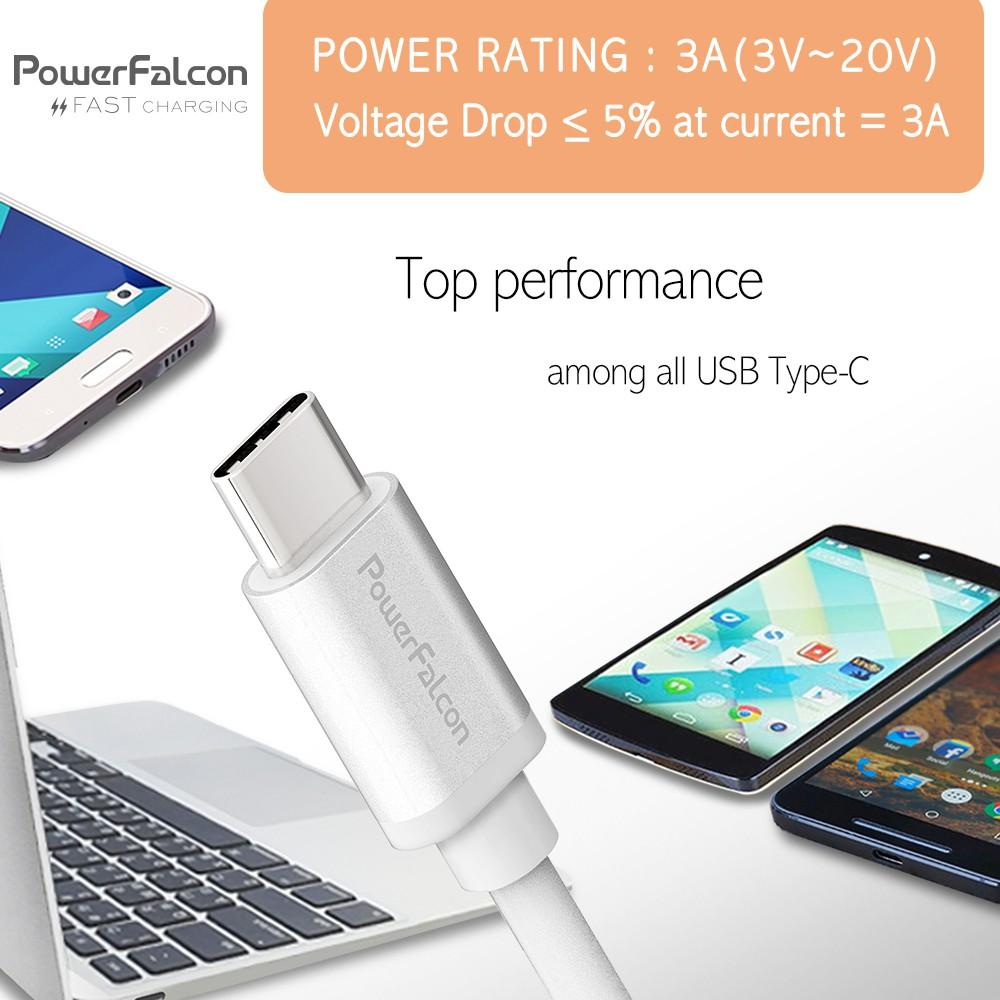 ◆快速到貨◆ PowerFalcon USB-C to USB-C (Type-C) 快速充電傳輸線(白色)-細節圖3