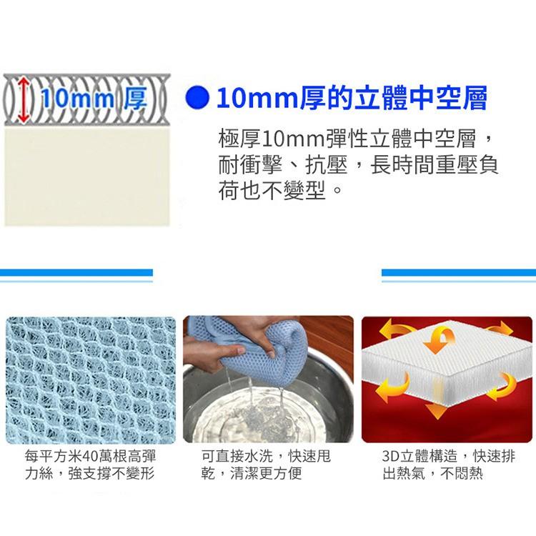當天出貨 可水洗 3D立體 彈簧水洗透氣坐墊 涼墊 (45×45cm) 汽車坐墊 涼爽座墊 散熱網布墊 透氣散熱坐墊-細節圖7