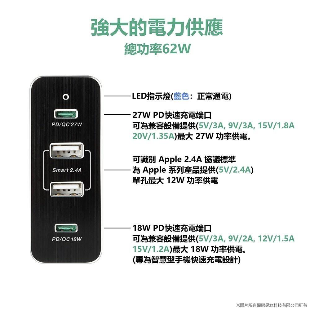 品質保證 多重安全保護 YOUWAY 四孔桌面電源供應器 轉換接頭 支援PD，QC 強大電力供應 旅行便攜-細節圖2