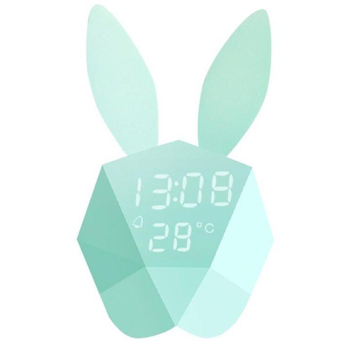 特價🎀咪兔鬧鐘多功能創意學生靜音床頭可愛電子聲控兔子 創意電子鐘 聲控鬧鐘 智能聲控 貪睡鬧鐘 時鐘 生日禮物-細節圖3