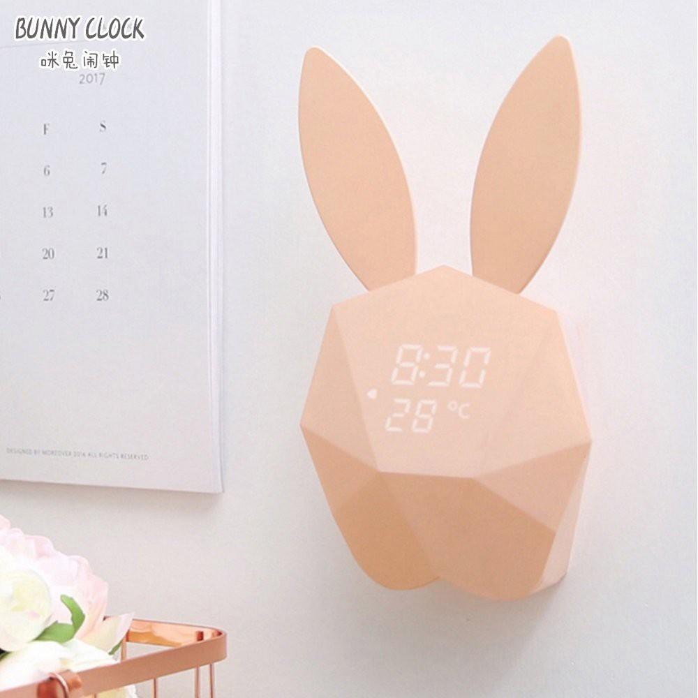 特價🎀咪兔鬧鐘多功能創意學生靜音床頭可愛電子聲控兔子 創意電子鐘 聲控鬧鐘 智能聲控 貪睡鬧鐘 時鐘 生日禮物-細節圖8