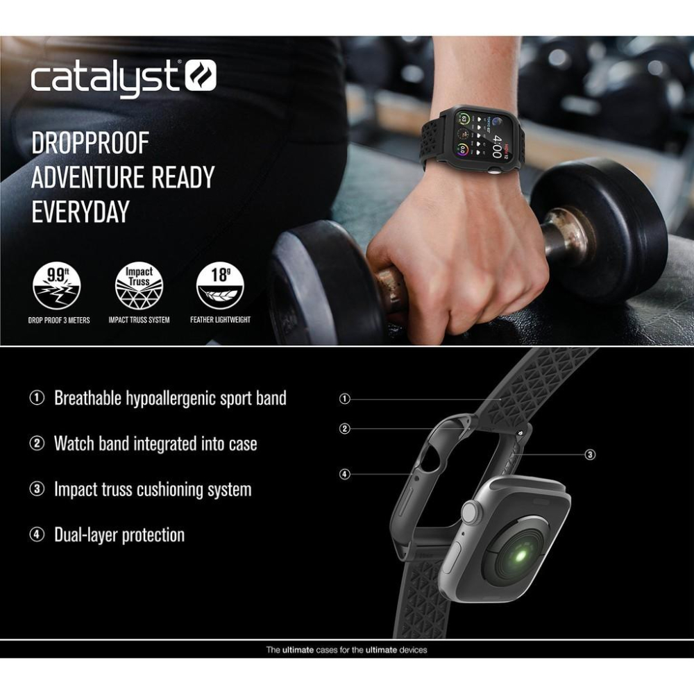 馬上出貨⌚【公司貨】CATALYST FOR APPLE WATCH S4 S5 40mm 軍規防摔 耐衝擊防摔保-細節圖5