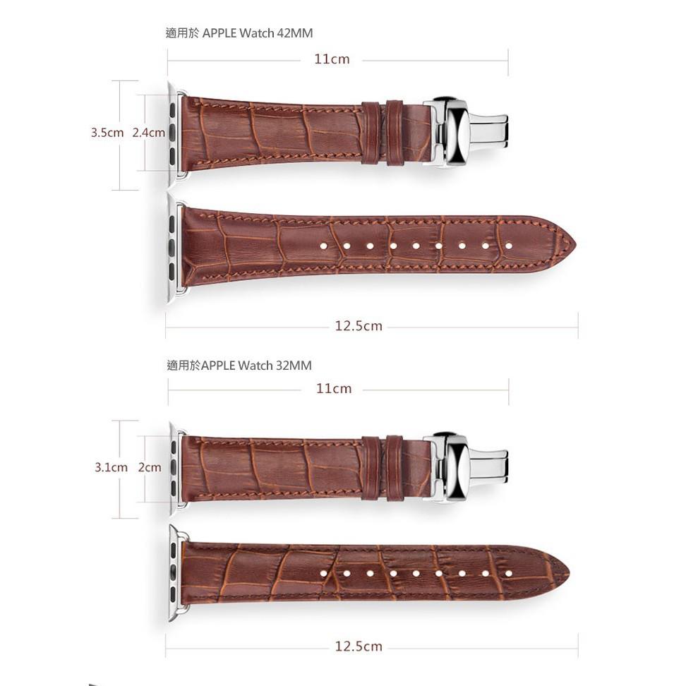 特價 免運⌚apple watch商務錶帶蘋果手錶手工真皮iwatch1/2/3/4 代38/42mm吸汗透氣舒適-細節圖5