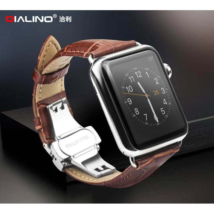 特價 免運⌚apple watch商務錶帶蘋果手錶手工真皮iwatch1/2/3/4 代38/42mm吸汗透氣舒適-細節圖9