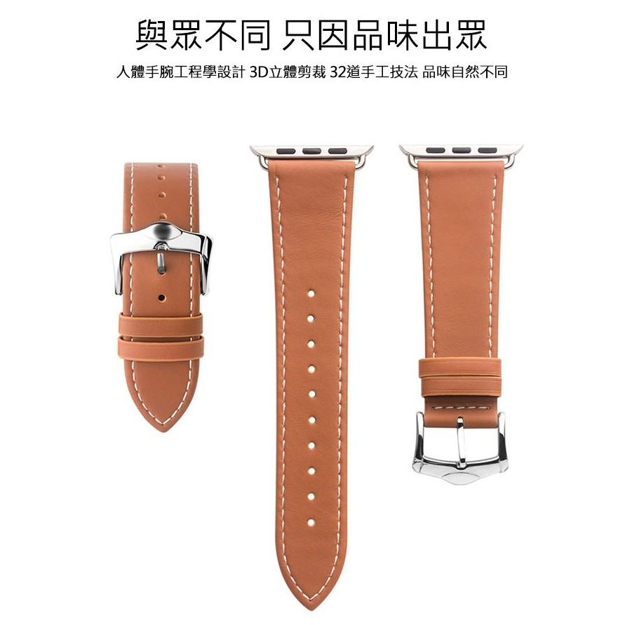 真皮製品 Apple Watch錶帶3代38/42mm真皮蘋果iwatch4 40/44mm 手工定制頭層牛皮防水防汗-細節圖2