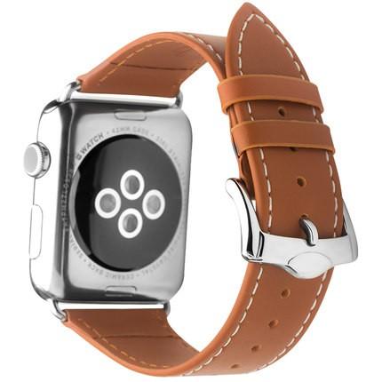 真皮製品 Apple Watch錶帶3代38/42mm真皮蘋果iwatch4 40/44mm 手工定制頭層牛皮防水防汗-細節圖5