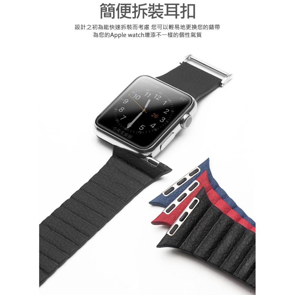 【真皮製品】QIALINO📢真皮錶帶apple watch 1/ 2/3/4代手錶帶38/42mm蘋果錶帶手感舒適透氣-細節圖4