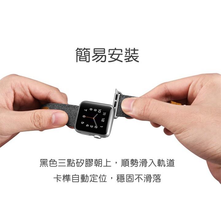 代理公司貨📢 【XOOMZ 】Apple Watch 42mm 44mm 布藝撞色錶帶 布料與皮革的完美結合-細節圖4