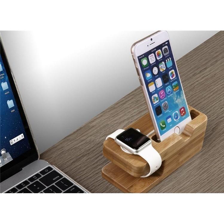 二合一竹木手機支架 底座 蘋果智能手錶 apple watch 二合一充電底座 創意木質懶人底座IPHONE6 I6-細節圖2