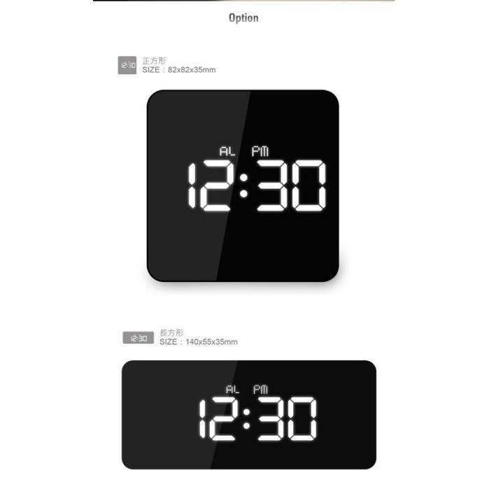 特價優惠 鏡面時鐘 多功能鏡面LED鐘 數字鬧鐘 靜音 LED鏡子鬧鐘 電子鬧鐘(USB供電)鬧鐘-細節圖6
