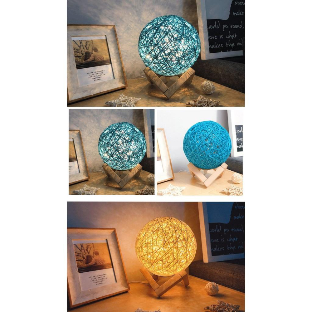 活動下標區🎁 臥室床頭創意簡約現代 藤球LED調光臺燈臥室usb小夜燈插電節能 LED燈 桌燈 床頭燈 氣氛燈-細節圖7