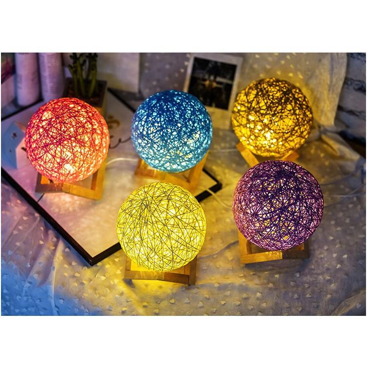 活動下標區🎁 臥室床頭創意簡約現代 藤球LED調光臺燈臥室usb小夜燈插電節能 LED燈 桌燈 床頭燈 氣氛燈-細節圖9