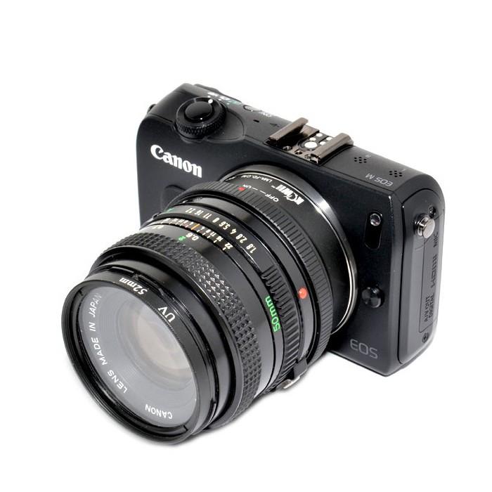 全新 Canon FD 老鏡頭轉 EOS M M5 M6 M10 M10機身 專用 可調光圈 機身鏡頭 轉接環 KW84-細節圖4