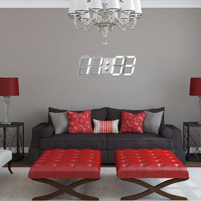雙12特價🔎 (大款) 工業風 3D立體數字LED時鐘 可顯示溫度/日期 夜光掛鐘 電子鐘 工業風 科技時尚 數字鐘-細節圖2