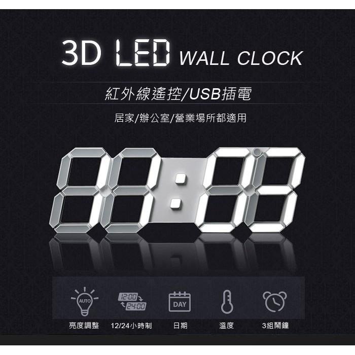 台灣現貨🔎3D LED立體數字鐘 (大款) 電子鬧鐘 牆面立體掛鐘 LED時鐘 LED掛鐘 掛牆鐘 電子時鐘-細節圖6