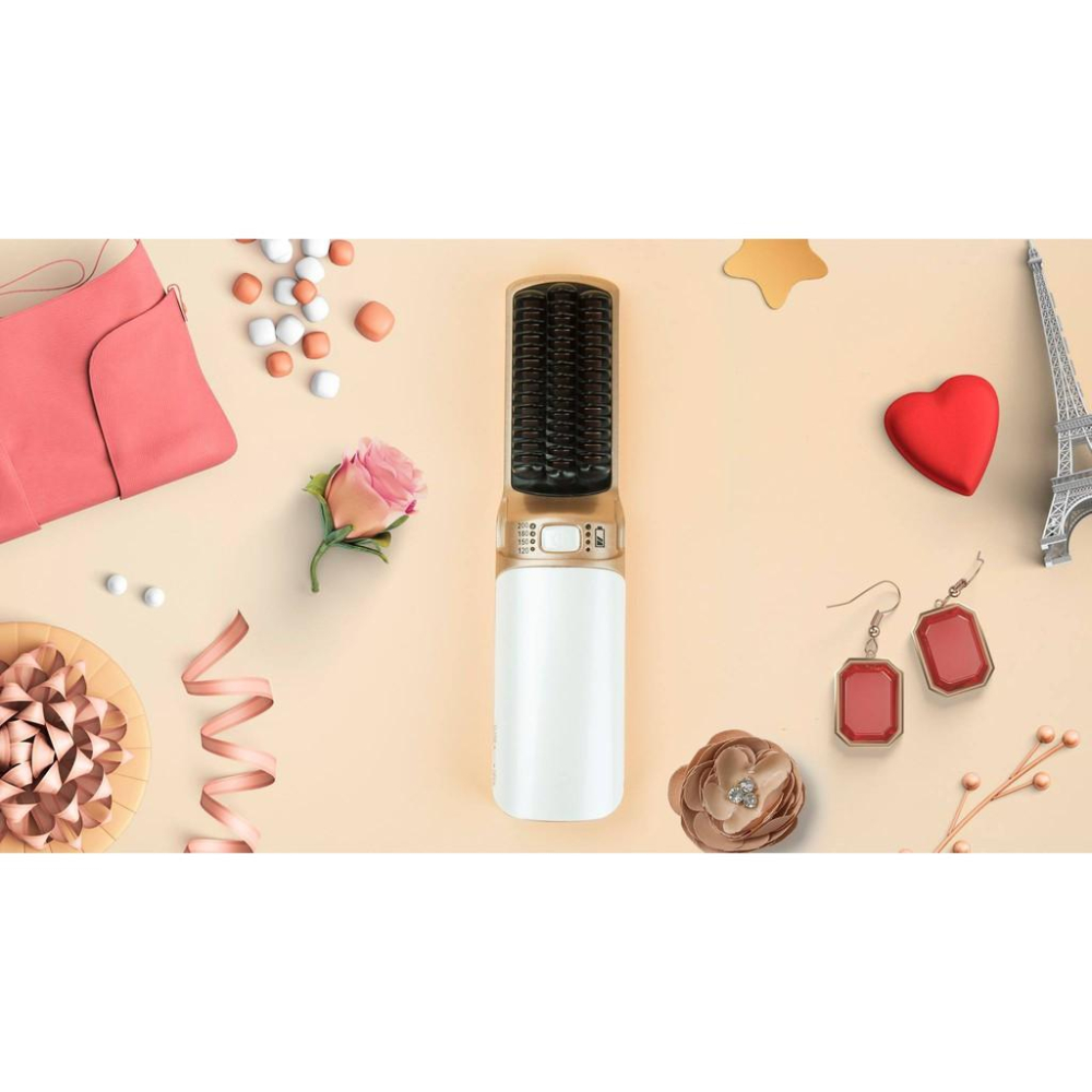 當天出貨💓ANQUEEN 女神代言推薦 QA-N17 溫控魔髮造型梳 無線設計 四段溫控 防燙設計 隨身攜帶-細節圖4