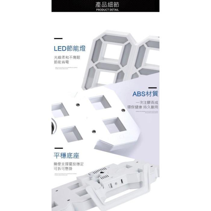 3D立體數字LED時鐘 可顯示溫度 夜光掛鐘 可顯示溫度 電子鐘 貪睡鬧鐘 感應小夜燈 斷電記憶 亮度可調 工業風 鬧鈴-細節圖6
