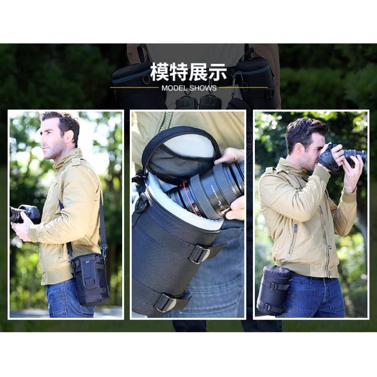 JJC DLP-7鏡頭袋可以同時放入150-600mm 遮光照與腳架環 加厚防護 鏡頭袋 鏡頭包-細節圖4