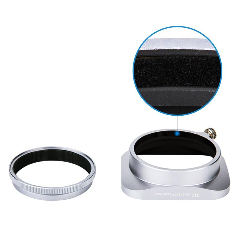 公司貨JJC富士 X70 X100S X100T X100F遮光罩 轉接環方形可反扣 可裝49mm UV鏡-細節圖2