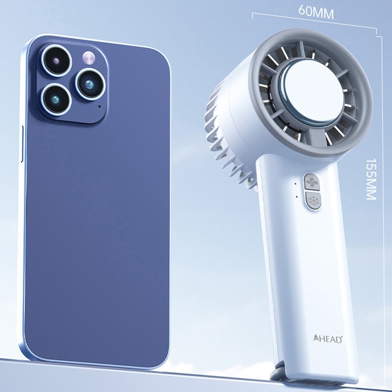 台灣出貨 冷敷折疊風扇3檔 渦輪高速手持風扇 黑科技小風扇 暴力風扇 手持風扇 可立 USB充電-細節圖3