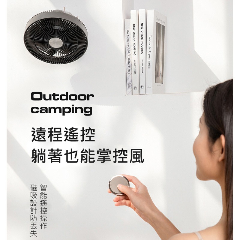 台灣出貨 露營風扇 掛扇/桌扇 LED夜燈/遙控/擺頭 附三腳架 3D廣角 自動搖頭+上下手動 內置香薰盒-細節圖5